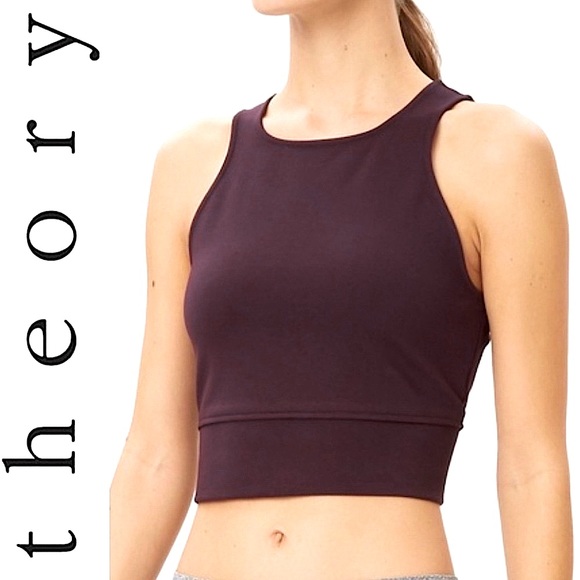 Theory Tops - ❤️ Theory Tenteg Ponte Purple Plum Wine Sleeveless Crop Top Tank Size M